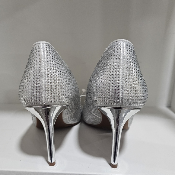 jessica simpson lindiza  rhinestones sparkly silver heels  size 10 - Picture 8 of 10